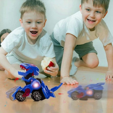 Coche Juguete Dinosaurio Transformable | Mejor Coche Juguete Transformador Automático - Estimula el Juego Creativo